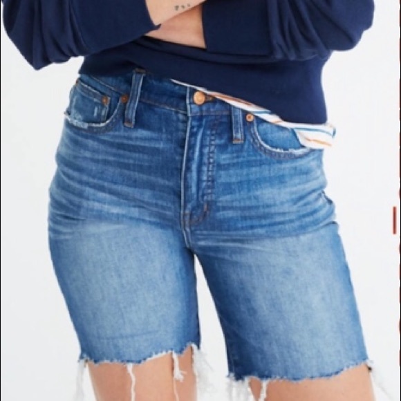 Madewell Pants - MADEWELL HIGH RISE DENIM MID LENGTH SHORTS